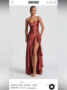 NWT BabyBoo Samira Maxi Dress in Rust Large